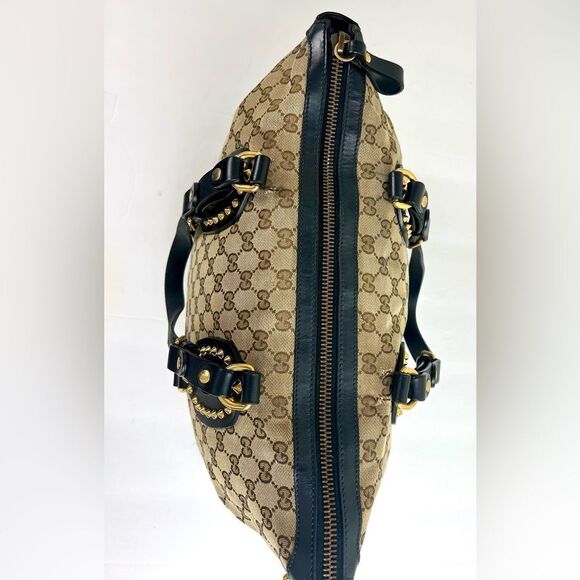 Gucci GG Supreme Canvas Studded Patti Tote with Leather Trim - Picture 5 of 17